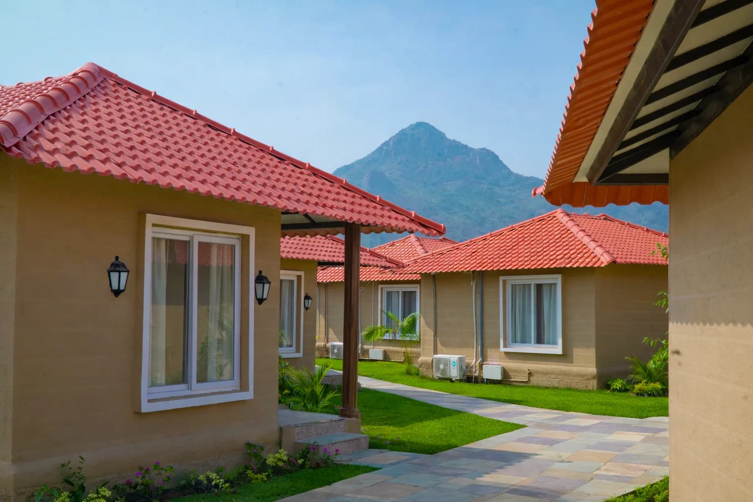 Girivalam circumambulation path around Arunachala Hill Tiruvannamalai